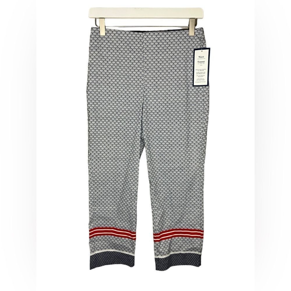 NEW Charter Club Capris 4 Stretch Tummy Control Comfort Shell Print Blue Red